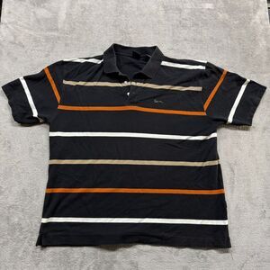 Y2K Karl Kani Gold Polo Shirt Mens XXXL Striped  RARE 3XL Streetwear Rap Hip Hop